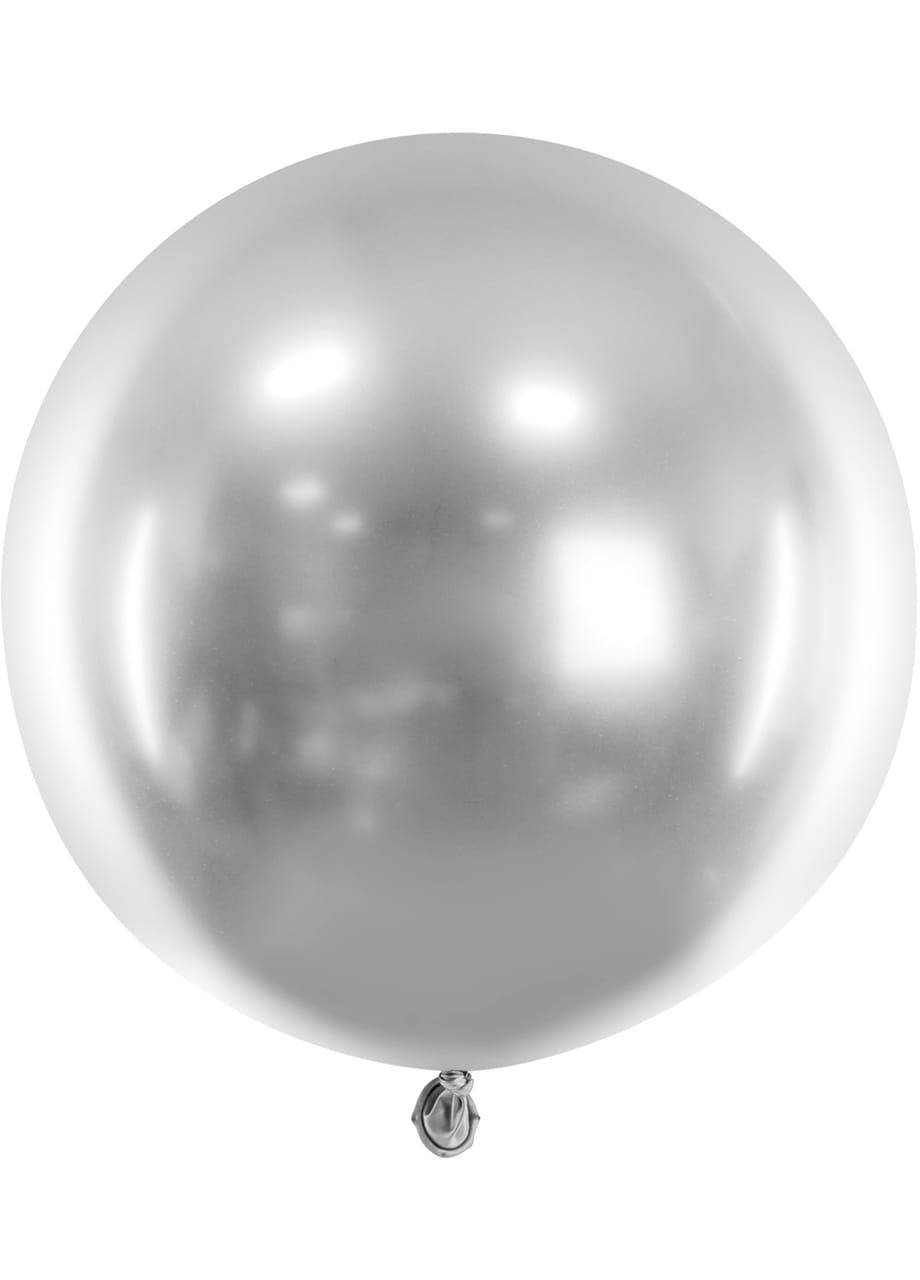 Okrgy balon chromowany OLBRZYM srebrny 60cm