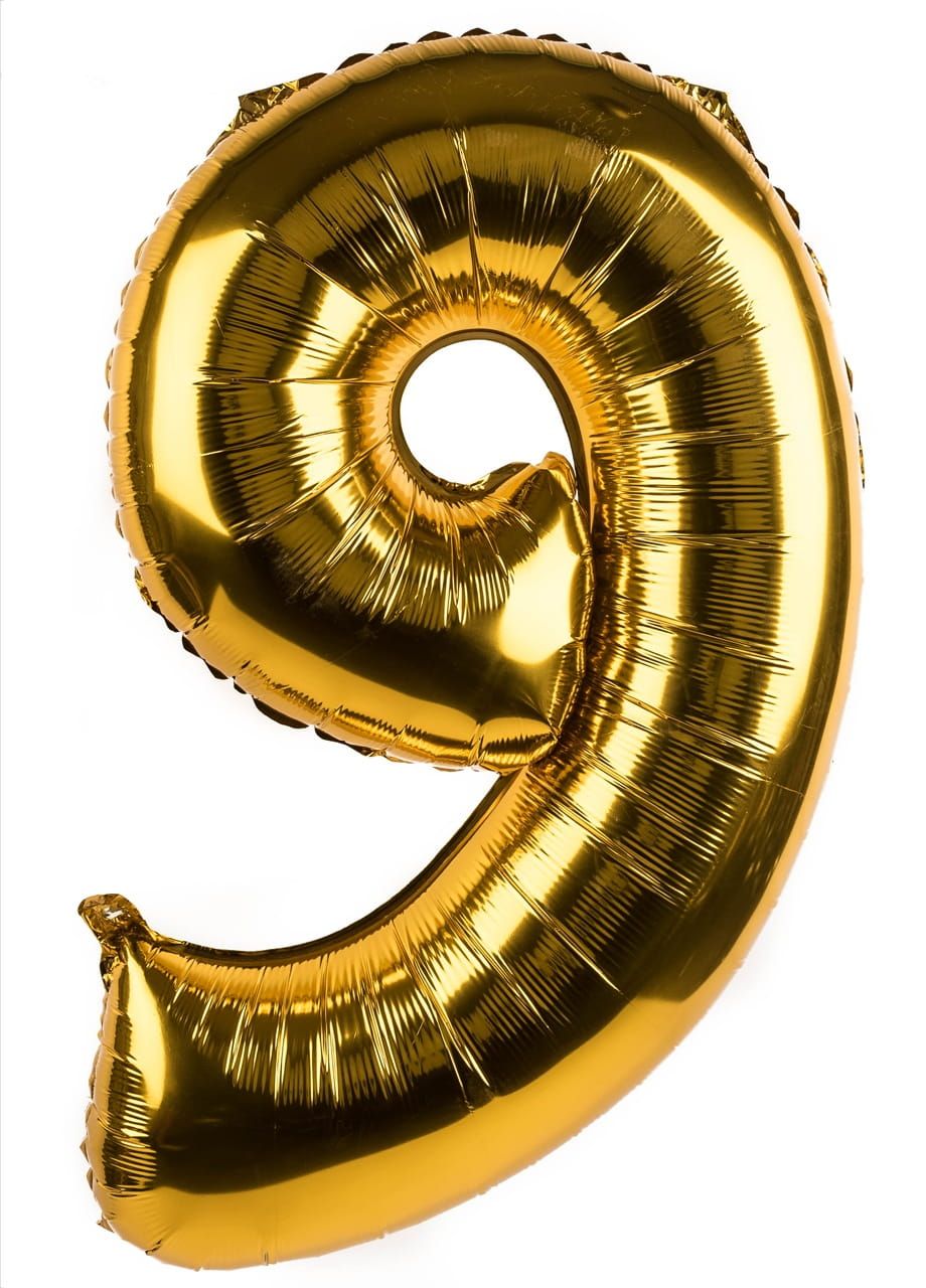 Balon urodzinowy CYFRA 9 zoty 85cm