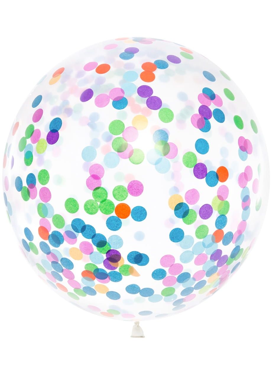 Balon przeroczysty z konfetti GIGANT 1m