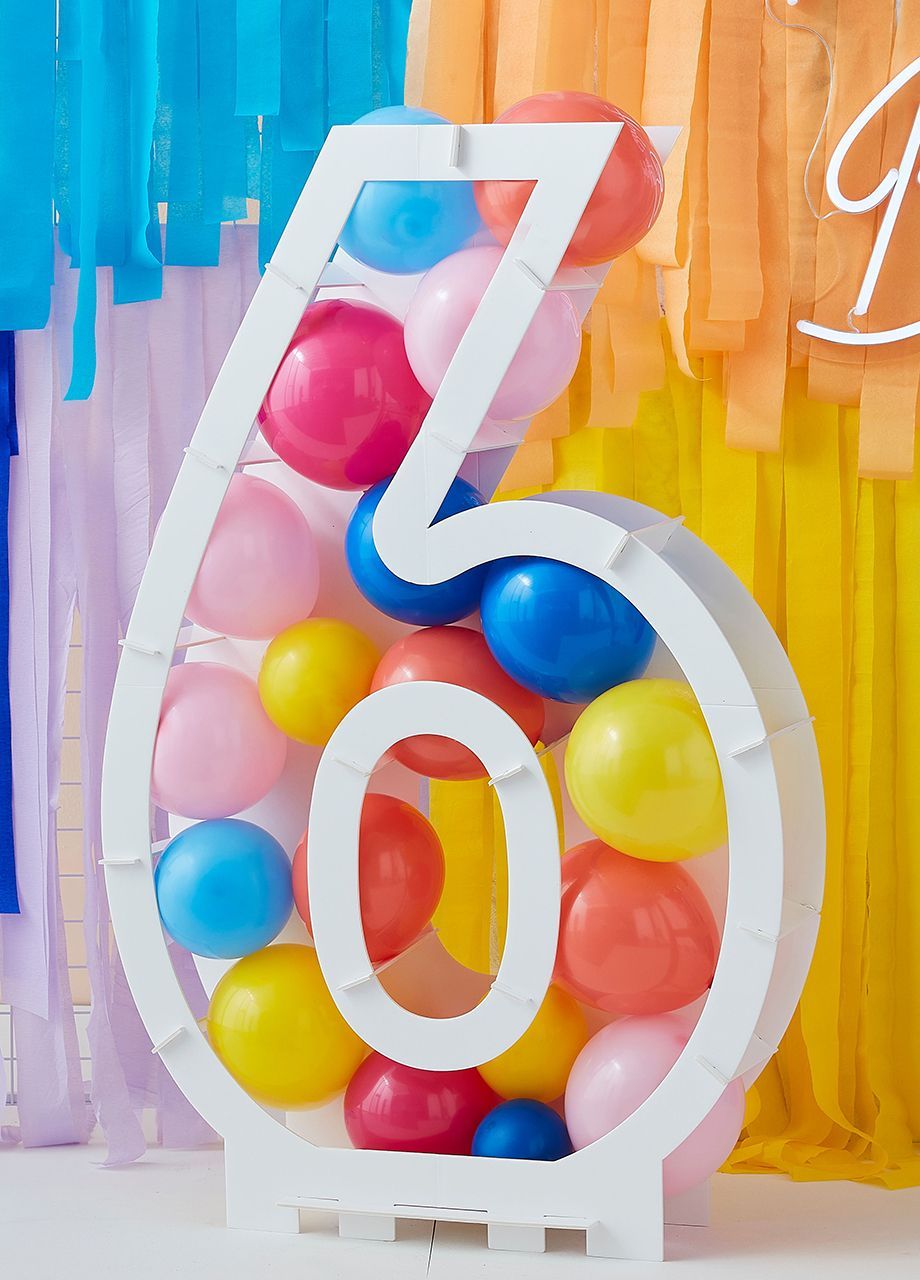 Stela na balony CYFRA 6 dekoracja z balonw na urodziny