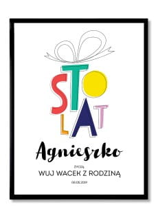 Plakat personalizowany 31x41 cm STO LAT prezent na 18 urodziny dla niej