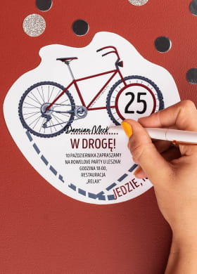 Zaproszenia personalizowane na urodziny rowerzysty ROWEROWO (6szt.)