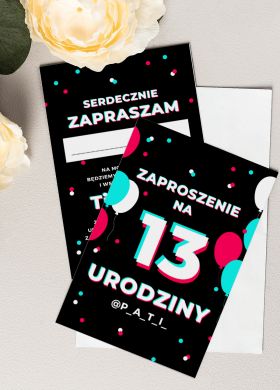 Zaproszenia na urodziny nastolatkw W STYLU TIK TOK